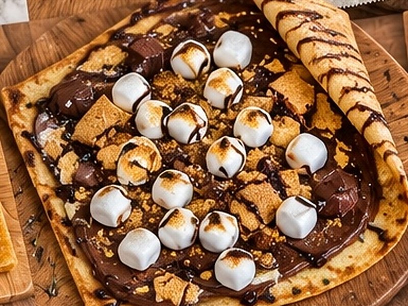 S'mores crêpe with chocolate and toasted marshmallows